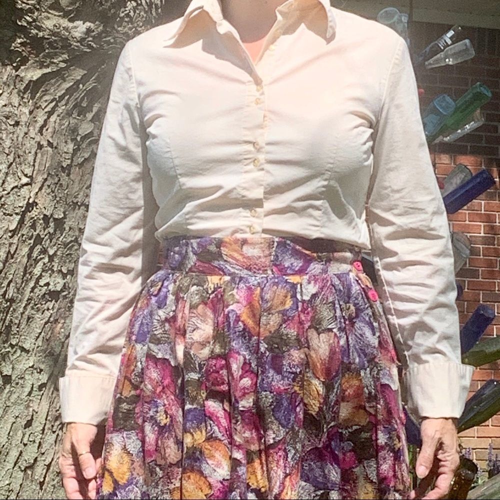 Vtg‎ Camaieu light tan button down shirt